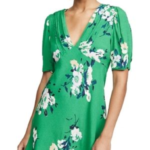 FREE PEOPLE Neon Garden Mini Dress In Green